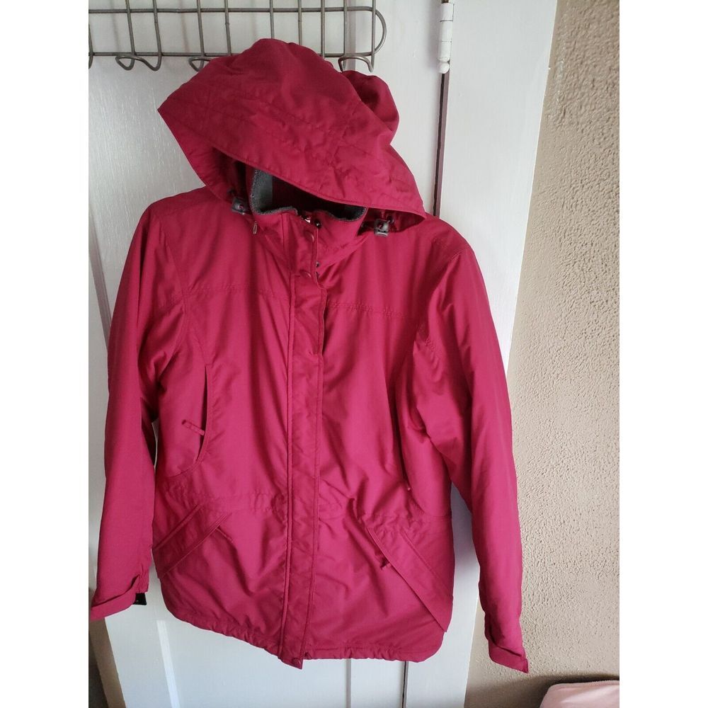 LL Bean Women's Thinsulate Lined Hooded Jacket Coat red 0BDX2 - Sz S REG
